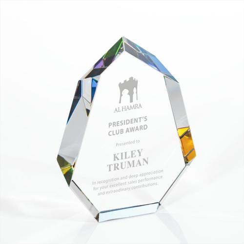 Awards and Trophies - Norwood Multi-Color Polygon Crystal Award