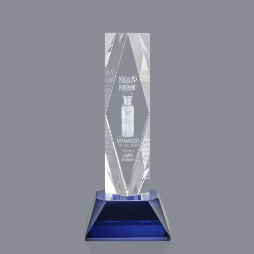 Awards and Trophies - President 3D Blue  on Base Crystal Award