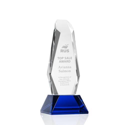 Awards and Trophies - Rawlinson Blue  on Base Obelisk Crystal Award