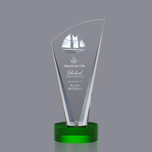 Awards and Trophies - Brampton 3D Green  Peaks Crystal Award