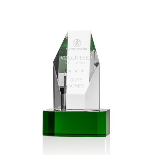 Awards and Trophies - Ashford Towers on Green Base Crystal Award