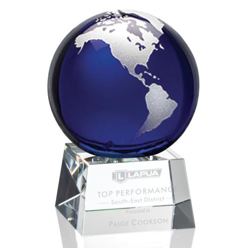 Awards and Trophies - Blythwood Blue Globe Crystal Award