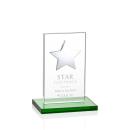 Dallas Star Green/Silver Rectangle Crystal Award