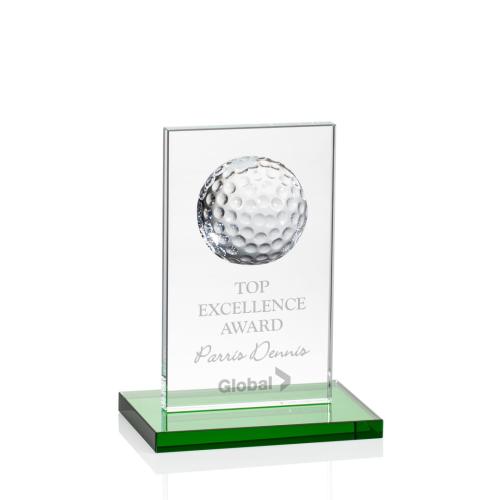 Awards and Trophies - Sarnia Golf Green Rectangle Crystal Award