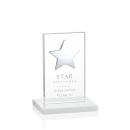 Dallas Star White/Silver Rectangle Crystal Award