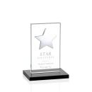 Dallas Star Black/Silver  Rectangle Crystal Award