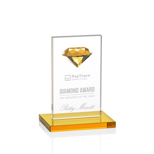 Awards and Trophies - Diamond Awards - Bayview Gemstone Amber  Towers Crystal Award
