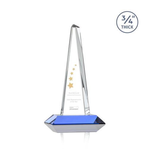Awards and Trophies - Majestic Tower Sky Blue Towers Crystal Award