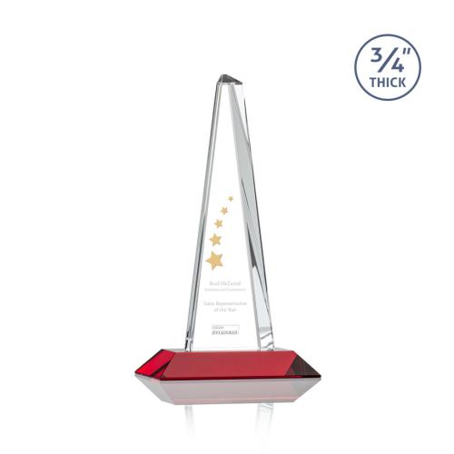 Awards and Trophies - Majestic Tower Red  Towers Crystal Award