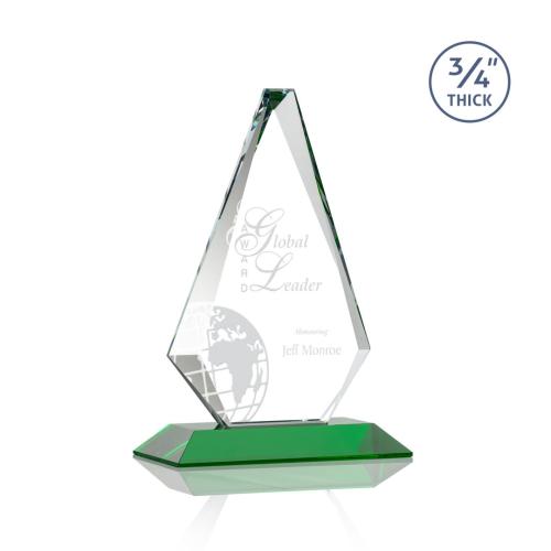 Awards and Trophies - Windsor Green Diamond Crystal Award