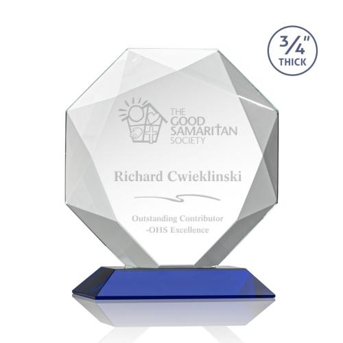 Awards and Trophies - Bradford Blue Polygon Crystal Award