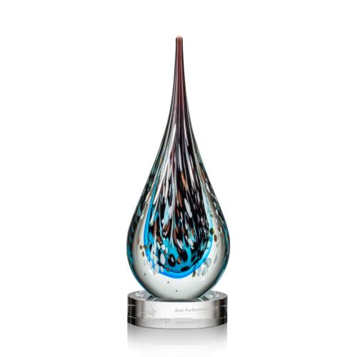 Awards and Trophies - Crystal Awards - Glass Awards - Art Glass Awards - Bonetta Tear Drop Glass Award