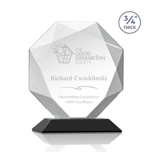 Awards and Trophies - Bradford Black Polygon Crystal Award