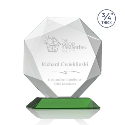 Awards and Trophies - Bradford Green Polygon Crystal Award