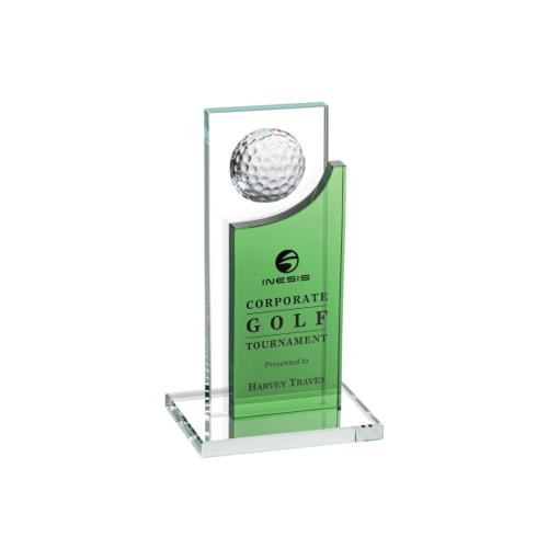 Awards and Trophies - Redmond Golf Green Rectangle Crystal Award
