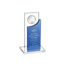 Sherwood Globe Blue Rectangle Crystal Award