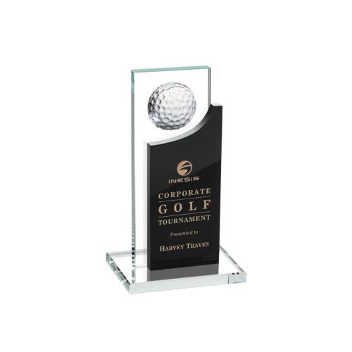 Awards and Trophies - Redmond Golf Black  Rectangle Crystal Award
