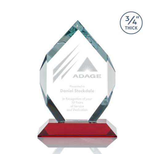 Awards and Trophies - Royal Diamond Red Polygon Crystal Award