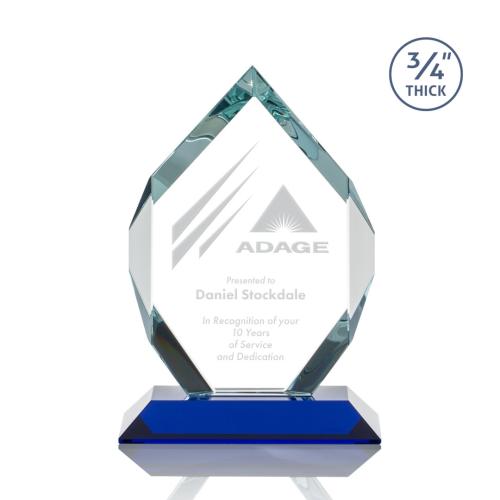 Awards and Trophies - Royal Diamond Blue Polygon Crystal Award