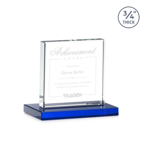 Awards and Trophies - Terra Blue Square / Cube Crystal Award