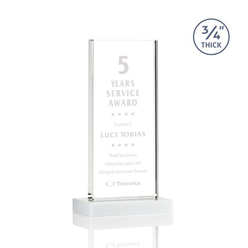 Awards and Trophies - Arizona White Rectangle Crystal Award