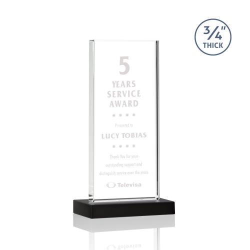 Awards and Trophies - Arizona Black Rectangle Crystal Award