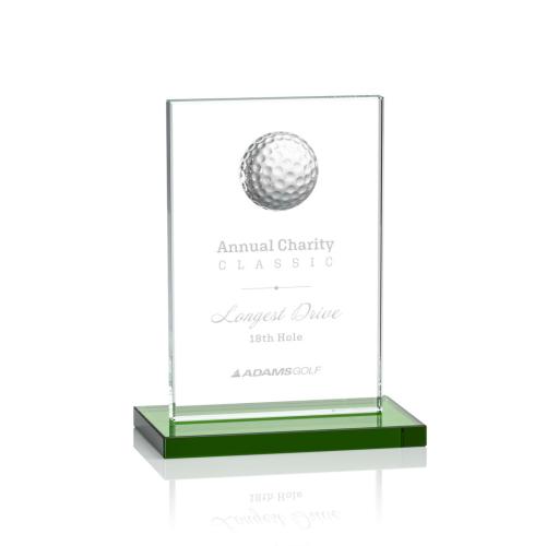 Awards and Trophies - Cumberland Golf Green Rectangle Crystal Award