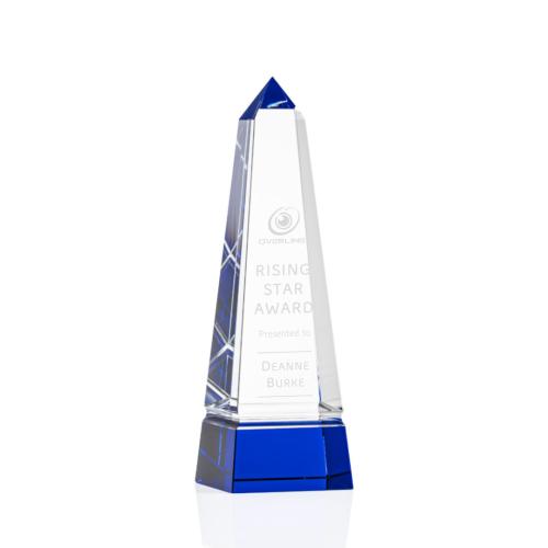 Awards and Trophies - Groove Blue  Obelisk Crystal Award