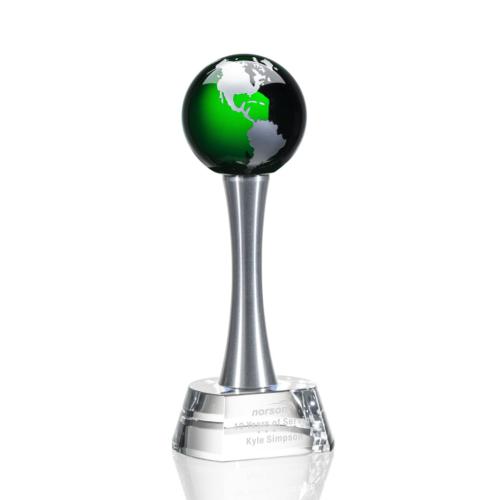 Awards and Trophies - Willshire Green  Globe Crystal Award