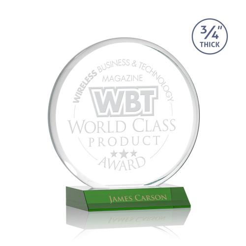 Awards and Trophies - Blackpool Green  Circle Crystal Award