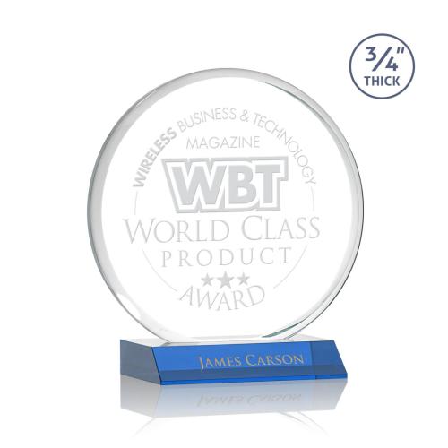Awards and Trophies - Blackpool Sky Blue Circle Crystal Award