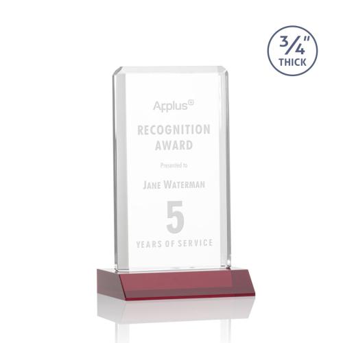 Awards and Trophies - Southport Red Rectangle Crystal Award