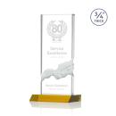Poole Amber Rectangle Crystal Award