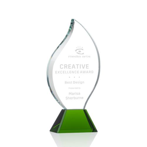 Awards and Trophies - Norina Green Flame Crystal Award