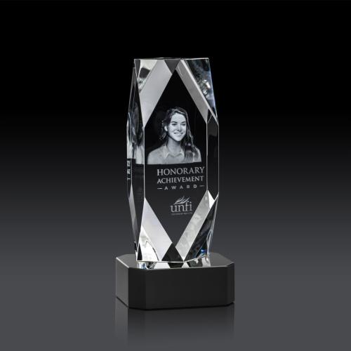 Awards and Trophies - Delta 3D Black on Base Towers Crystal Award