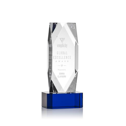 Awards and Trophies - Delta Blue on Base Towers Crystal Award