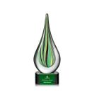 Aquilon Green Base Tear Drop Glass Award
