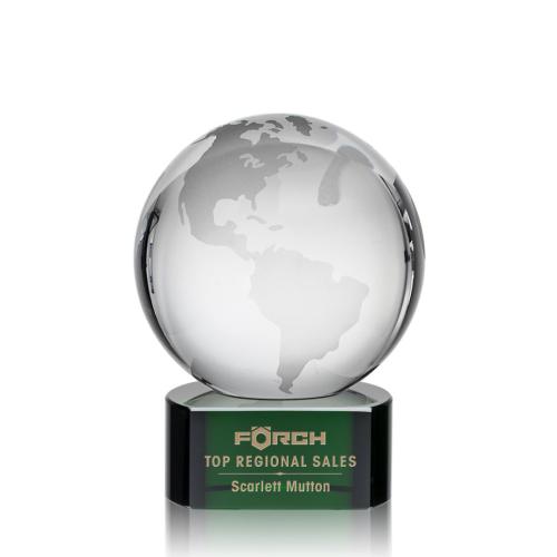 Awards and Trophies - Globe Green on Paragon Globe Crystal Award