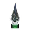 Cobourg Tear Drop on Green Base Glass Award