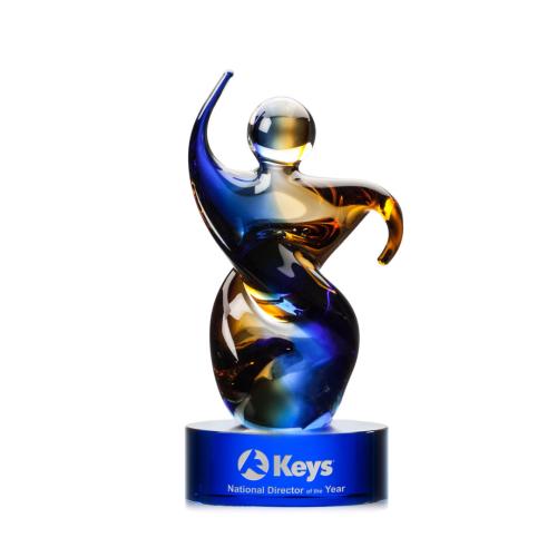 Awards and Trophies - Crystal Awards - Glass Awards - Art Glass Awards - Genesis Blue Glass Award