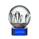 Serendipity Blue on Paragon Base Globe Glass Award