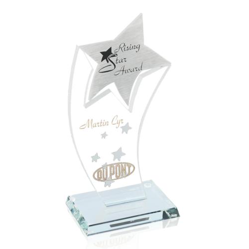 Awards and Trophies - Star Awards - Nova Aluminum /fire Star Crystal Award