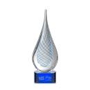Beasley Blue Tear Drop Glass Award
