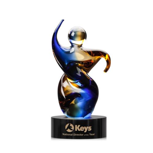 Awards and Trophies - Crystal Awards - Glass Awards - Art Glass Awards - Genesis Black Glass Award