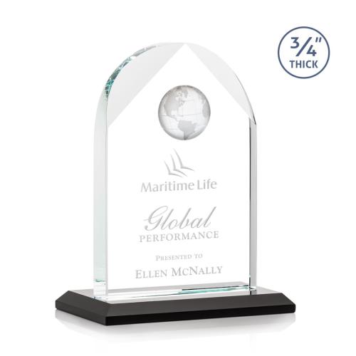 Awards and Trophies - Blake Black Globe Crystal Award