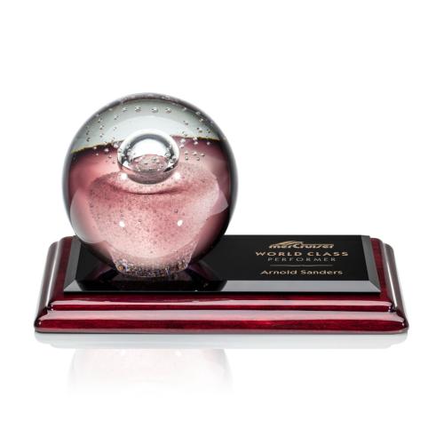 Awards and Trophies - Crystal Awards - Glass Awards - Art Glass Awards - Jupiter Globe on Albion™ Base Glass Award