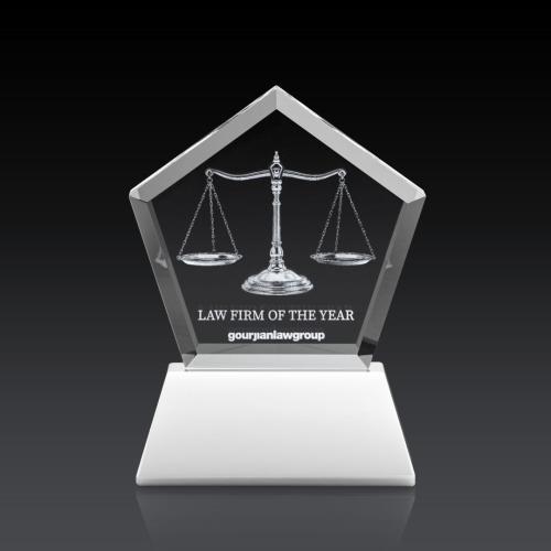 Awards and Trophies - Crystal Awards - 3D Crystal Awards - Genosee on Base (3D) - White