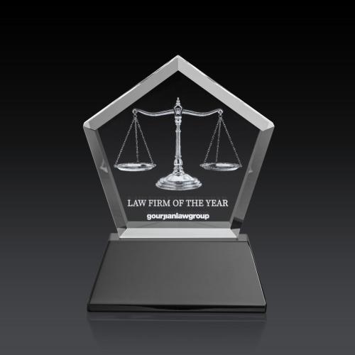 Awards and Trophies - Crystal Awards - 3D Crystal Awards - Genosee on Base (3D) - Black