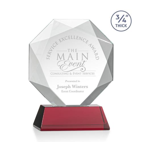 Awards and Trophies - Bradford Red on Newhaven Polygon Crystal Award