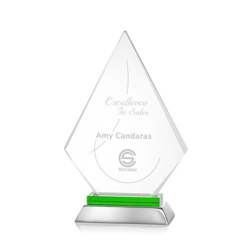 Awards and Trophies - Valhalla Green Diamond Crystal Award